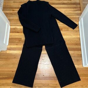 Dressed in Lala Black Ribbed Knit Sweater and Pants Set
